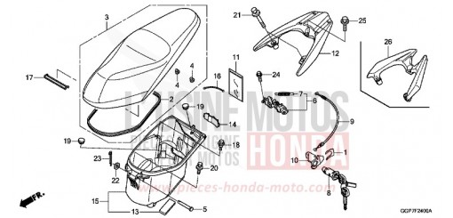 SEAT/LUGGAGE BOX NSC50WHC de 2012